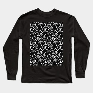 Black and white spiral pattern Long Sleeve T-Shirt
